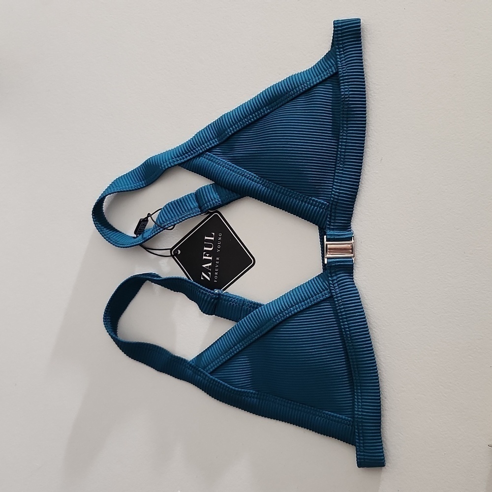 Zaful Bikini Top Size 6 Triangle Teal